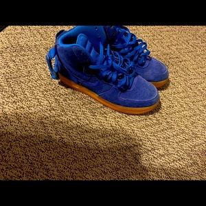 Blue suede Air Force ones size 11 men